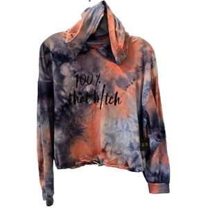100% I'm That Btch Lightweight Hoodie Tie Die Sweatshirt Long Sleeve Med. *Read